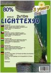 Árnyékoló háló Lighttex 2x10m zöld 80% 28541